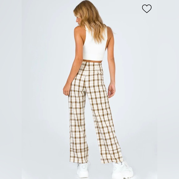 Princess Polly - yellow check pants - Picture 3 of 3